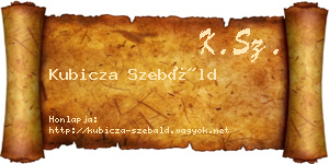 Kubicza Szebáld névjegykártya